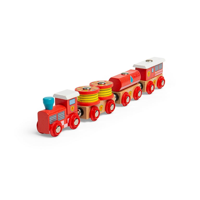 Bigjigs Toys - Wooden Fire and Rescue Train