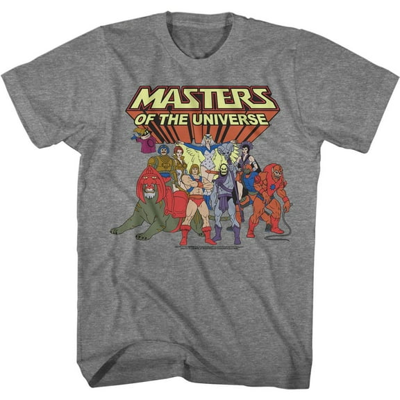 Masters of the Universe Desatch Cast Graphite Heather Adult T-Shirt