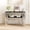 Black+Silver, variant on 47" Luxury Glam Gold Console Table with 2-Tier Black Tempered Glass Shelves, Modern Oval Entryway Table for Hallway, Foyer & Living Room, Stainless Steel Frame (47" x 15.7" x 31.5")(Clear+Gold)