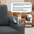 thumbnail image 2 of Timbernest Accent Chair with Storage Ottoman, Convertible Chaise Lounge Sleeper Sofa with Cup Holders, USB-C Ports and Side Pockets, Dark Gray, 2 of 8
