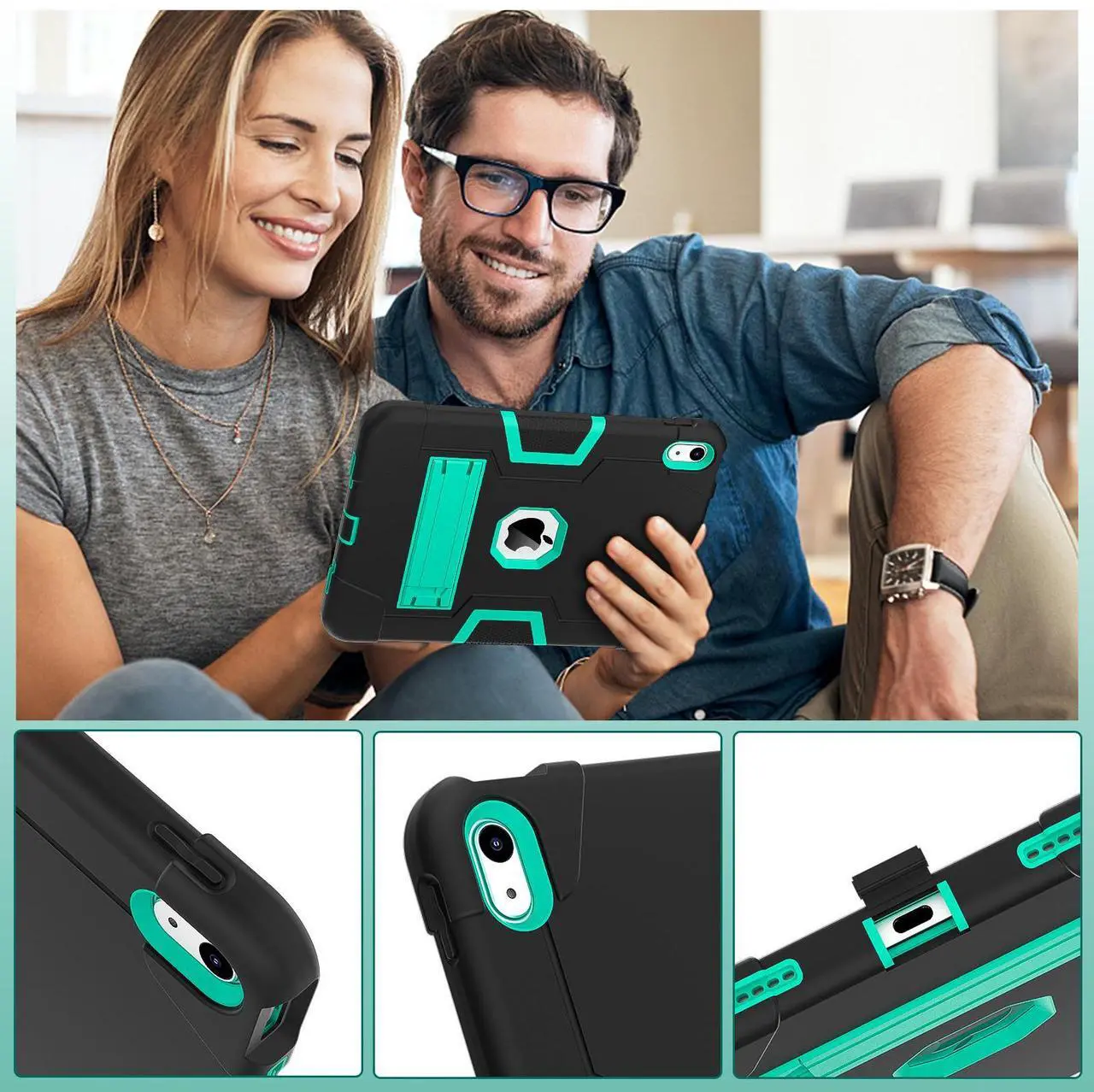 Case for iPad 11 inch (A16) 2025 / 10th Generation 10.9 inch 2022, iPad 11th / 10th Case with Pencil Holder Heavy Duty Rugged Protective Cover with Kickstand Stylus Pen