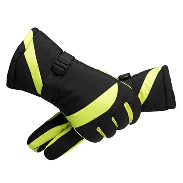 Guantes de esquí Qarigey 1 par térmicos invierno pantalla táctil Verde negro