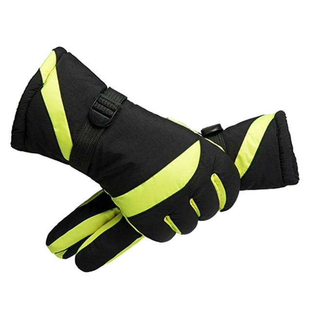 Guantes de esquí Qarigey 1 par térmicos invierno pantalla táctil Verde negro