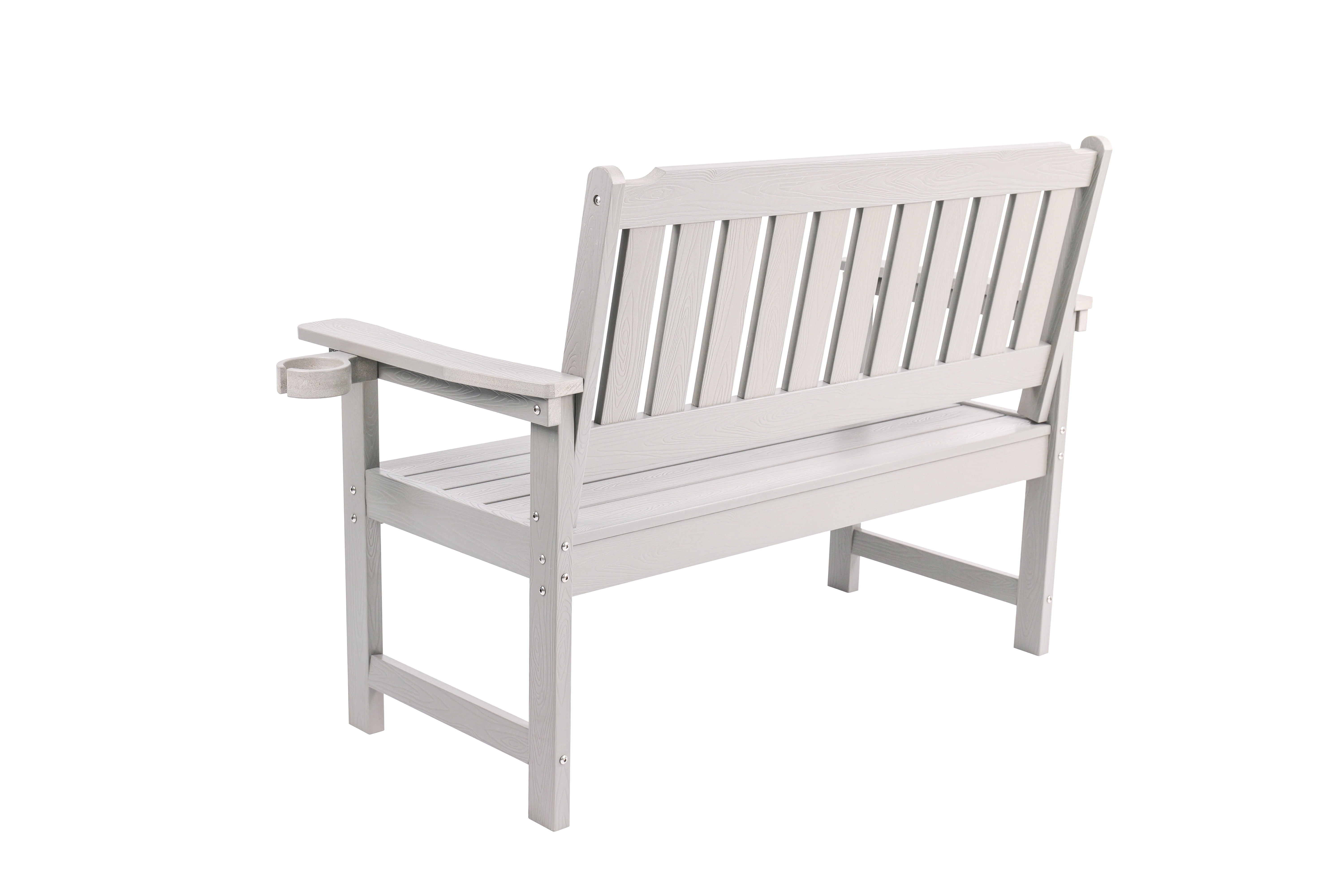 Weather Resistant Garden Bench, Public Rest Long Chair for Patio Porch Park Backyard Outdoor Leisure Area, Dark Brown