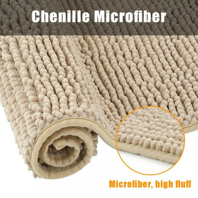  Feivea Bathroom Rug Sets 2 Piece Extra Thick Chenille Mats  Fluffy Soft Absorbent Non Slip Washable Mats for Bathroom, Tub, Indoor  24×16+32×20, Cream : Home & Kitchen