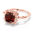 thumbnail image 2 of Gem Stone King 2.70 Ct Red Garnet White Created Sapphire 18K Rose Gold Plated Silver Ring, 2 of 6