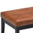 thumbnail image 5 of Lacey 41 inch Wide Contemporary Rectangle Tufted Ottoman Bench in Distressed Saddle Brown Vegan Leather, 5 of 10