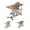 Walnut color 80 x 40CM, variant on Adjustable Height Table Student Computer,Portable 3-Tier Home Office Furniture with Wheels,Small Spaces Mobile Desk with Storage for Corner Study Work Game