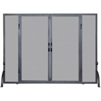 Uniflame Single Panel Black Wrought Iron Screen With Doors - (Meduim)