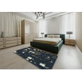 thumbnail image 4 of Ahgly Company Indoor Rectangle Patterned Blue Novelty Area Rugs, 2' x 4', 4 of 6