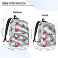 thumbnail image 3 of Picia Cute Red Crabs With Nautical Printed Canvas Daypack - Stylish and Durable Vintage Compact Backpack - Class, Work, Travel, or Laptop Bookbag,Organized Compartments-Small, 3 of 6