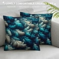 thumbnail image 3 of GOSMITH  Peacock Feather Throws Pillows Covers for Couch, Abstract Peacock Feathers Blue Decorative Pillow Cases for Men Women, Comfortable Pillow Cushion Cover for Home Sofa Bed, 3 of 5