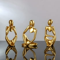 Statue Gold Decor Abstract Art Sculpture, Golden Resin Collectible Figurines