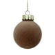 thumbnail image 3 of Paquete de 24 bolas navideñas flocadas para árbol | Adornos navideños colgantes de plástico marrón de 9 cm | Bolas navideñas duraderas y resistentes a la decoloración para árboles, coronas,, 3 of 9