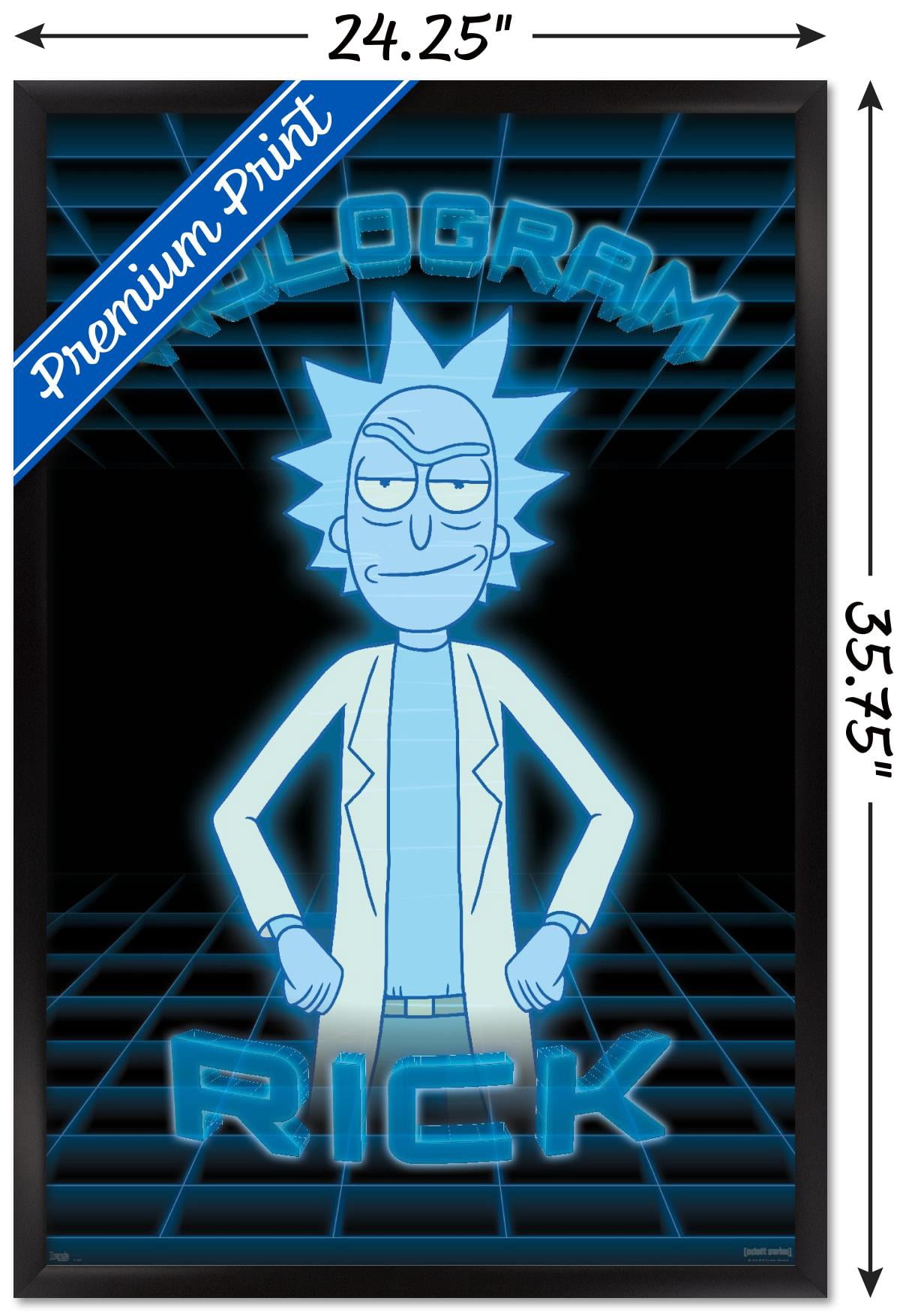 Rick And Morty - Hologram Rick Wall Poster, 22.375" x 34" Framed