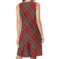 thumbnail image 2 of Royal Stewart Tartan Cross Plaid Spring Summer Dresses for Women Fashion T-shirt Dress Casual Sleeveless Loose Sundress with Pockets, 2 of 5