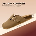thumbnail image 2 of Chase & Chloe Women's Suede Clogs Adjustable Buckle Mules Cork Footbed Sandal Potato Shoes with Arch Support, 2 of 5