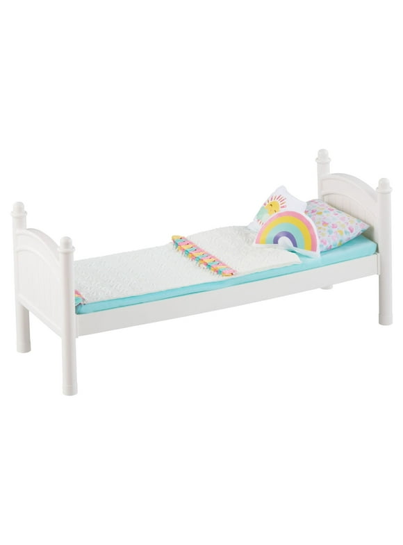 My Life As 6-Piece Stackable Bed Play Set for 18 inch Dolls, White