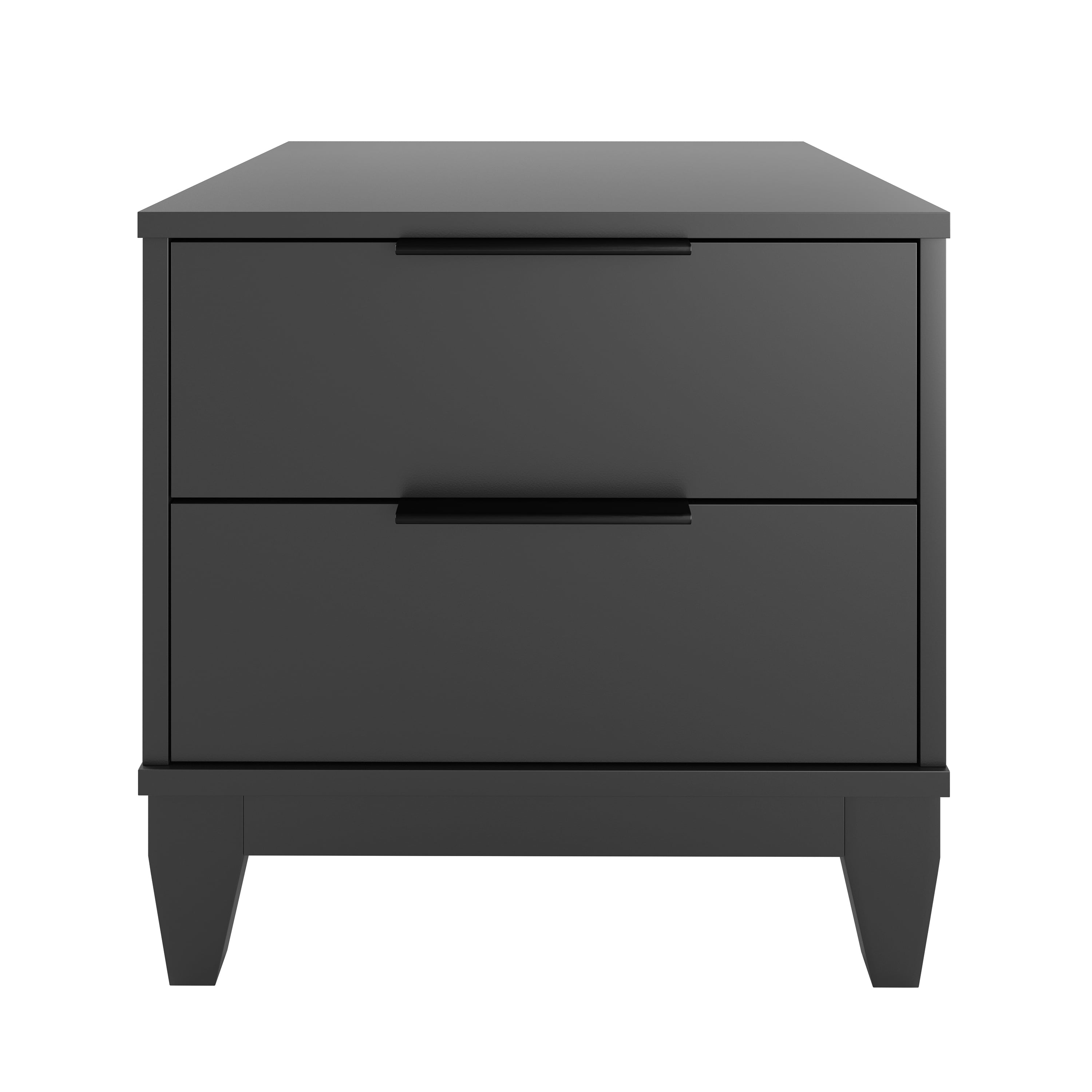Boyd Sleep Mackay Modern Double Drawer Nightstand, Black
