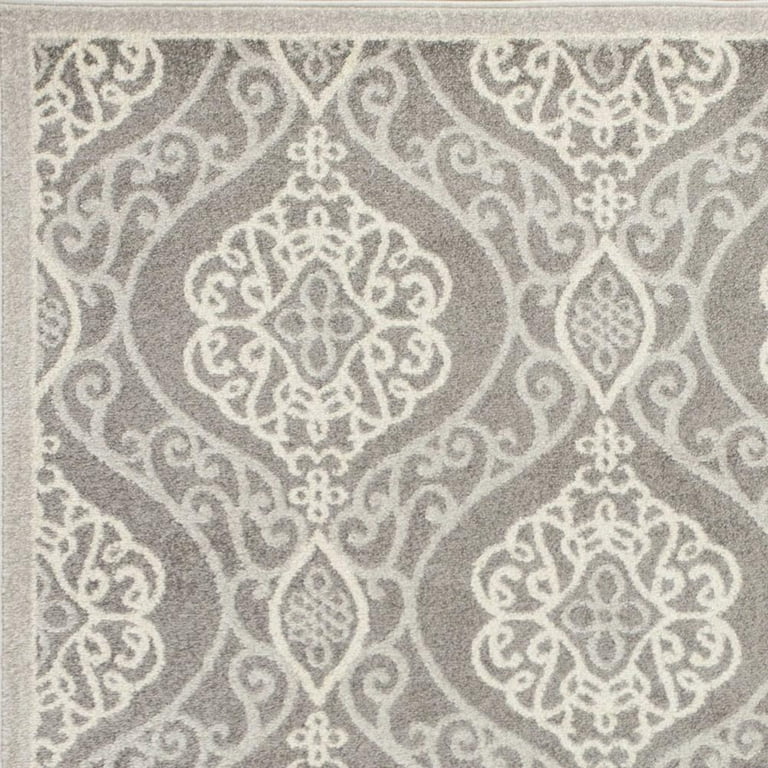 5'x8' Silver Machine Woven UV Treated Floral Ogee Indoor Outdoor Area Rug 5'x8' Silver Machine Woven UV Treated Floral Ogee Indoor Outdoor Area Rug