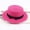 2Hot Pink, variant on Venzia Women Woven Straw Bowler Hat Rolled Brim Solid Color Sun Hat Uv Protection Summer Bucket Hat Hot Pink 头围57cm