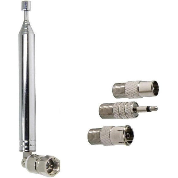 HAHDAXIA Antenne de Radio FM, Antenne Télescopique FM Intérieure 75 Ohms Connecteur Mâle de Type F avec Adaptateur pour Radio de Table Récepteur Hi-Fi AV Stéréo Mini Système