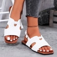 thumbnail image 7 of Summer Sandals, Wide Width Shoes for Women, Dressy Flat Sandals for Women, Womens Slingback Sandals, Peep Toe Low Block Heel Sandals for Women, Leather Insole Comfort Sandals, White 8.5, 7 of 7