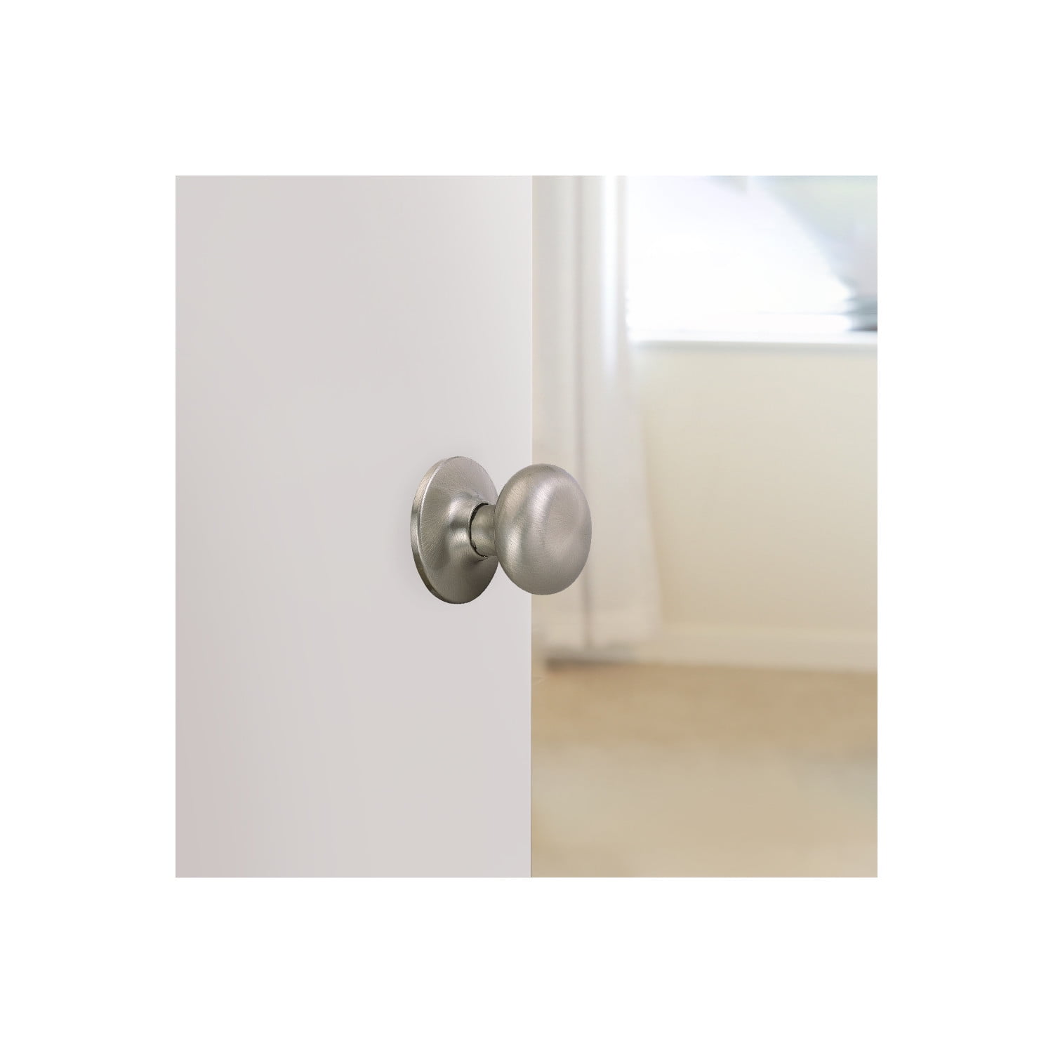 Design House Cambridge 2-Way Latch Interior Passage Door Knob, Satin Nickel