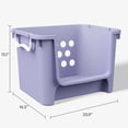thumbnail image 7 of Mainstays Kids Large Purple Stackable Plastic Open-Front Toy Storage Basket with Handles, 7 of 7