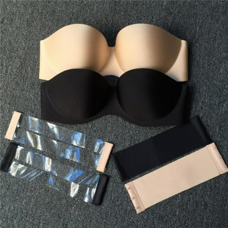 

2 Pieces Strapless Pushup Bras Lift Bra Women Upwingsbra Wireless Non-Slip Invisible Underwear Bra