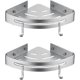 thumbnail image 1 of - Shower Corner Shelf, No Drilling Bathroom Shelf, Accessory And Kitchen Shower Caddy, Aluminum, 2 Pieces Silver, 1 of 5
