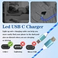 thumbnail image 4 of 3 Pack USB C Charging Cable Led Light Up Type C Charger Fast USB-C to USB-A Charge Cord Compatible with Smart Phones and All Type C Device(6.6FT,Blue Red Green), 4 of 6