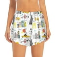 thumbnail image 4 of Lsque New York Printed Women's Running Shorts with Liner Pockets,Elastic Quick Dry Workout Athletic Gym Yoga Shorts,Womens High Waist Shorts-XX-Large, 4 of 9