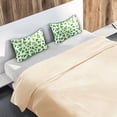 thumbnail image 5 of Yayeee Pillowcase Queen Size Set of 2 Satin Wrinkle Resistant Envelope Pillow Case, Green Dot Triangles Pattern, 5 of 8