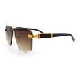 thumbnail image 6 of Mens Euro Mafia Mob Rimless Bevel Lens Oversize Racer Sunglasses [Gold Brown - Brown], 6 of 8