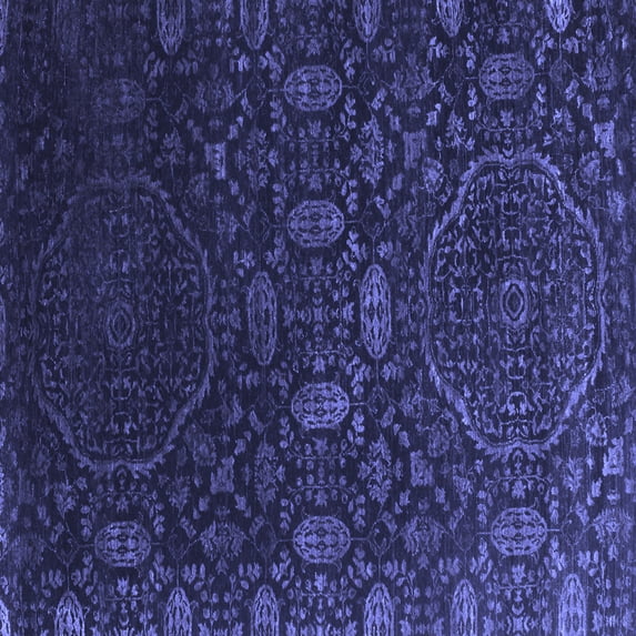 Ahgly Company Machine Washable Indoor Square Abstract Blue Contemporary Area Rugs, 7' Square