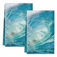 thumbnail image 2 of Teal Blue Coastal Wave Kitchen Towels Set of 2, Modern Summer Ocean Beach Sea Absorbent Dish Towels for Kitchen, Microfiber Hand Towel, Quick Drying Tea Towel for Cleaning Decorative Dishcloths, 2 of 7