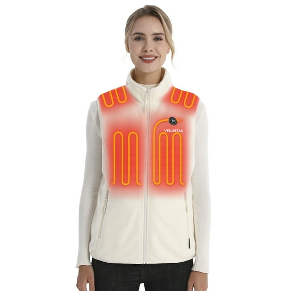 Venustas Fleece Heated Vest for Women with Battery Pack – Soft Lightweight Heated Clothing for Winter Outdoor