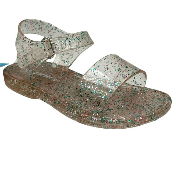 Carter's Toddler Girls Translucent Jelly Sandal Size 7 Clear-Multicolor Flexible