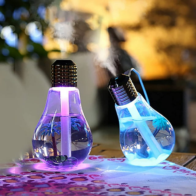 Bulb humidifier, USB air humidifier, colorful humidifier, bulb humidifier, small portable colorful ultrasonic air cleaner for office decoration.