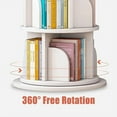 thumbnail image 3 of 2 Tier Rotating Bookshelf 360 Display Floor Standing Bookcase Storage Rack for CDs/Movies/Books, Book Shelf Organizer for Kids Adults, 3 of 6