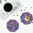thumbnail image 5 of Disketp Watercolor Butterflies Funny Coasters,4 Pcs Leather Coasters With Holder, Perfect Housewarming Hostess Gifts,Protect Furniture From Water Marks Scratch And Damage, 5 of 9