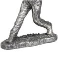 thumbnail image 6 of 12" x 16" Silver Polystone Baseball Player Sculpture, by DecMode, 6 of 11
