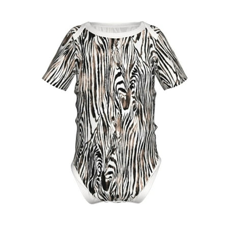 

Lukts Leopard And Zebra Print Baby Short Sleeve Romper Onesie for Newborn Baby Boys and Girls-2 Years