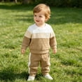 thumbnail image 3 of Enyan Toddler Baby Boy Fall Clothes Long Sleeve Solid Sweatshirt Top+Pants Set 2 Piece Infant Boys Winter Outfits（2-3 Years）, 3 of 6