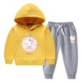 thumbnail image 5 of Hello kitty moda dibujos animados Otoño/Invierno niños suéter con capucha + pantalones casuales niños grandes más ropa gruesa de terciopelo cálido invierno, 5 of 5
