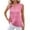 Pink-women's linen tank, variant on Dazajoo Womens Cotton Linen Tank Tops Loose V Neck Casual T Shirt Sleeveless Stand Collar Tunic Blouses Summer Basic Tank Shirts,Red,S