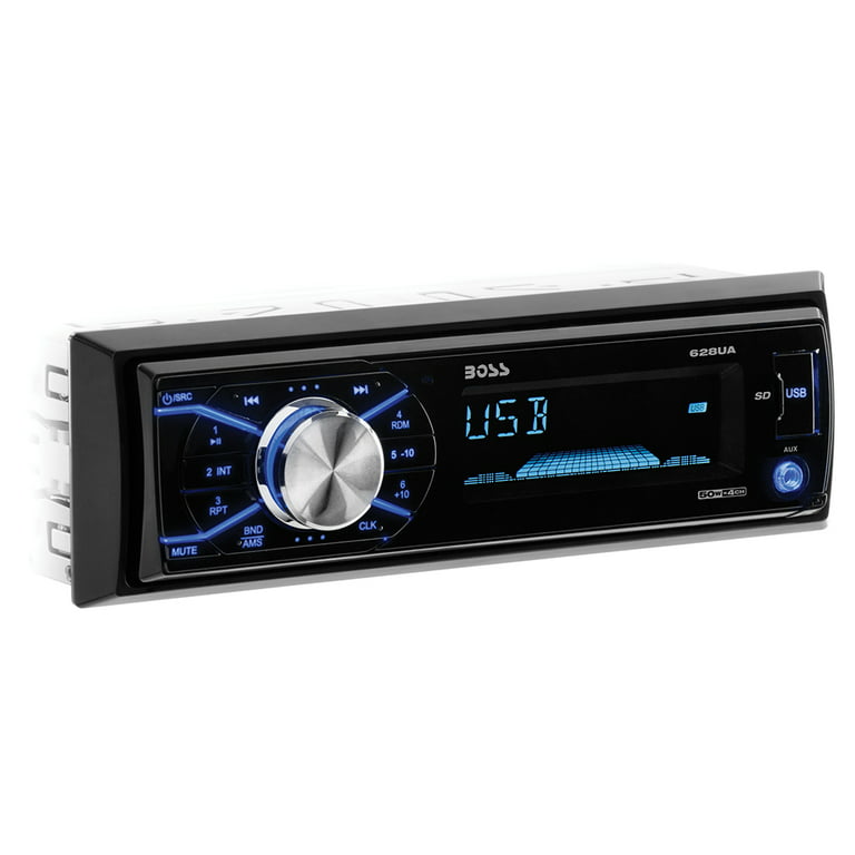 BOSS Audio Systems 611UAB Car Audio Stereo System - Single Din, Bluetooth  Audio and Calling Head Unit, Aux Input, USB, Mechless, No CD/DVD Player,  AM/FM Radio Receiver, Hook up to Amplifier 