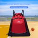 thumbnail image 1 of Mochila De Baloncesto Mochila de baloncesto con cordón, bolsa de malla de baloncesto, bolsa de transporte de fútbol (rojo), 1 of 7