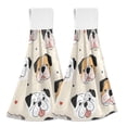 thumbnail image 2 of Cartoon Dog Love Pattern Hand Towels 2 Pack Quick Dry Velvet Soft with Velcro Kitchen Bath 14x18in, 2 of 7